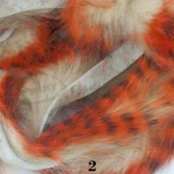 Hareline Tiger Barred Rabbit Zonker Strips - Funky Fly Tying 49 Hareline Tiger Barred Rabbit Zonker Strips - Funky Fly Tying -Eyes & Dumbbells Sales Store Hareline Magnum Cut Tiger Barred Zonkers Black Orange over Tan 3