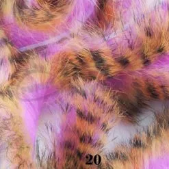 Hareline Magnum Cut Tiger Barred Zonkers - Funky Fly Tying -Eyes & Dumbbells Sales Store Hareline Magnum Cut Tiger Barred Zonkers Black hot Orange over Hot Pink 1