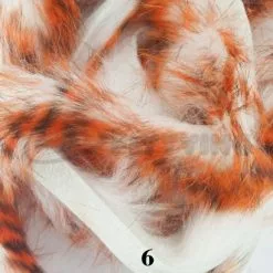 Hareline Magnum Cut Tiger Barred Zonkers - Funky Fly Tying -Eyes & Dumbbells Sales Store Hareline Magnum Cut Tiger Barred Zonkers Hot Orange Black over White