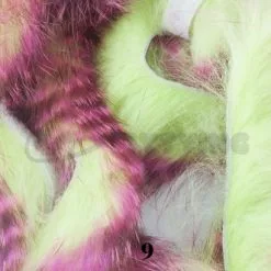 Hareline Magnum Cut Tiger Barred Zonkers - Funky Fly Tying -Eyes & Dumbbells Sales Store Hareline Magnum Cut Tiger Barred Zonkers Pink Brown over Chartreuse 1