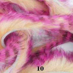 Hareline Magnum Cut Tiger Barred Zonkers - Funky Fly Tying -Eyes & Dumbbells Sales Store Hareline Magnum Cut Tiger Barred Zonkers Pink Brown over Peach