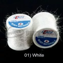 Hends Ice Dub Thread - Funky Fly Tying -Eyes & Dumbbells Sales Store Hends Ice Dub Thread White 1