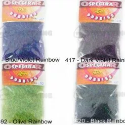 Hends Spectra Dubbing Packets - Funky Fly Tying -Eyes & Dumbbells Sales Store Hends Spectra Dubbing Packets Olive Rainbow 1