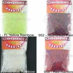 Hends Spectra Dubbing Packets - Funky Fly Tying -Eyes & Dumbbells Sales Store Hends Spectra Dubbing Packets Red Rainbow