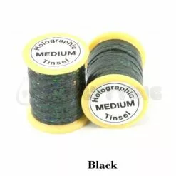 Funky Holographic Tinsel - Funky Fly Tying -Eyes & Dumbbells Sales Store Holographic Tinsel Black 1