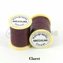Funky Holographic Tinsel - Funky Fly Tying -Eyes & Dumbbells Sales Store Holographic Tinsel Claret 1