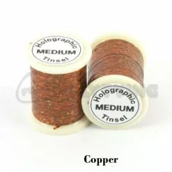 Funky Holographic Tinsel - Funky Fly Tying -Eyes & Dumbbells Sales Store Holographic Tinsel Copper