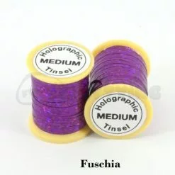 Funky Holographic Tinsel - Funky Fly Tying -Eyes & Dumbbells Sales Store Holographic Tinsel Fuschia 1