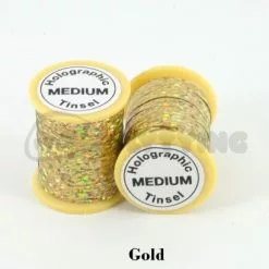 Funky Holographic Tinsel - Funky Fly Tying -Eyes & Dumbbells Sales Store Holographic Tinsel Gold 1