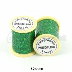Funky Holographic Tinsel - Funky Fly Tying -Eyes & Dumbbells Sales Store Holographic Tinsel Green