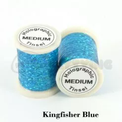 Funky Holographic Tinsel - Funky Fly Tying -Eyes & Dumbbells Sales Store Holographic Tinsel Kingfisher Blue