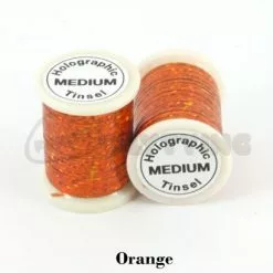Funky Holographic Tinsel - Funky Fly Tying -Eyes & Dumbbells Sales Store Holographic Tinsel Orange