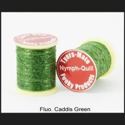 Nymph-Quill - Funky Fly Tying -Eyes & Dumbbells Sales Store Nymph Quill Fluo Caddis Green