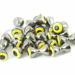 Funky Real Eyes Plus - Funky Fly Tying -Eyes & Dumbbells Sales Store Real Eyes Plus Black Yellow