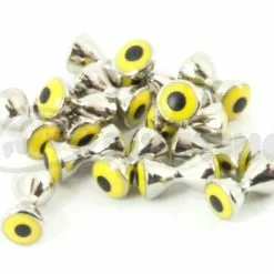 Funky Real Eyes Plus - Funky Fly Tying -Eyes & Dumbbells Sales Store Real Eyes Plus Silver yellow