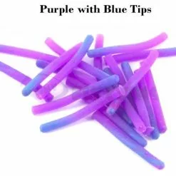 Funky Squirmy Tails - Funky Fly Tying 36 Funky Squirmy Tails - Funky Fly Tying -Eyes & Dumbbells Sales Store Squirmy Tails Purple with Blue TIps