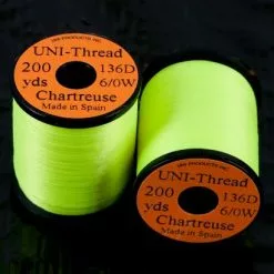 Uni Products Uni Thread 6/0 200 Yards - Funky Fly Tying -Eyes & Dumbbells Sales Store Uni Thread 6 0 200 yards Chartreuse