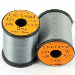 Uni Products Uni Thread 6/0 200 Yards - Funky Fly Tying -Eyes & Dumbbells Sales Store Uni Thread 6 0 200 yards Grey 1