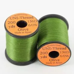 Uni Products Uni Thread 6/0 200 Yards - Funky Fly Tying -Eyes & Dumbbells Sales Store Uni Thread 6 0 200 yards Olive 1