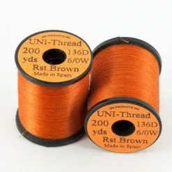 Uni Products Uni Thread 6/0 200 Yards - Funky Fly Tying -Eyes & Dumbbells Sales Store Uni Thread 6 0 200 yards Rusty Brown 1