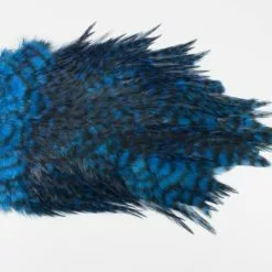 Whiting 4 B's Rooster Saddle - Funky Fly Tying -Eyes & Dumbbells Sales Store Whiting 4B Rooster Saddle Capes Dyed Grizzly Kingfisher Blue 1